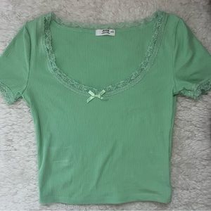 green ardene lacy shirt